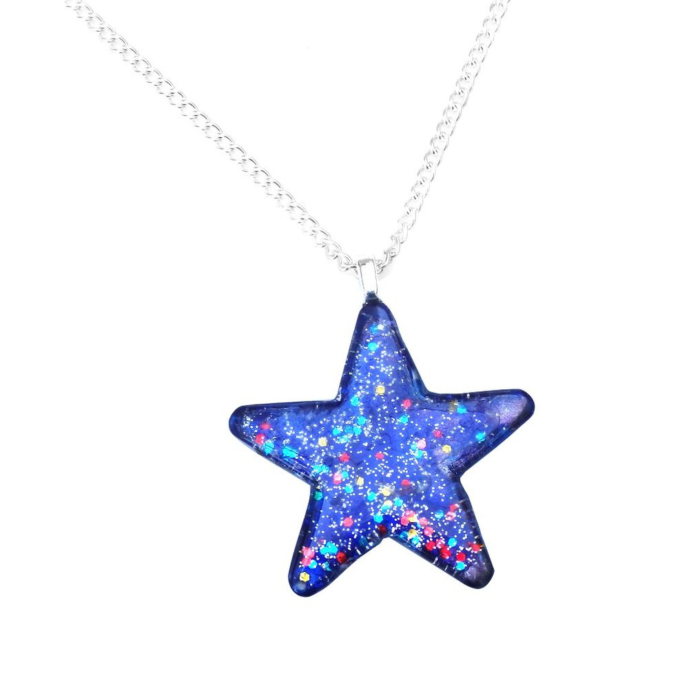 Cobalt Blue Night Star Necklace 1365